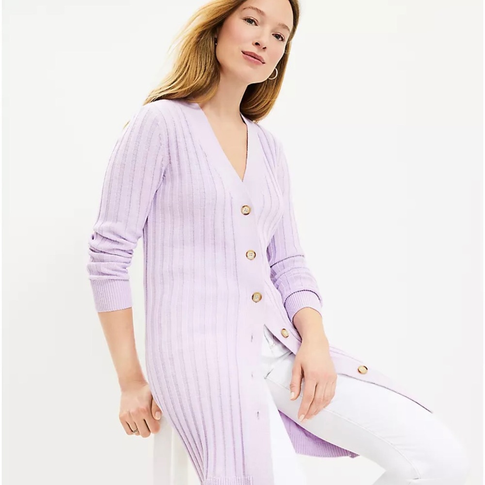 Loft ribbed long cardigan large